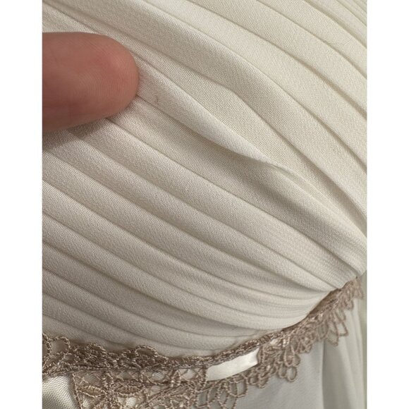 Linea Donatella Women's Sheer Babydoll Lingerie L Ivory Lace Trim Chemise - Picture 6 of 9